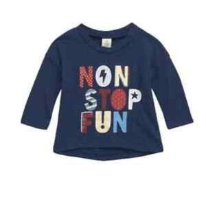 Tucker + Tate Babies' Long Sleeve Graphic Tee In Navy Denim Non Stop Fun 3M NWT